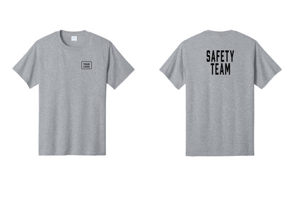 NYC Factory Custom Logo Safety Team T-Shirt for Events, Venues & Volunteers (Classic) - Your Logo + Back - Athletic Heather