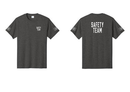 NYC Factory Custom Logo Safety Team T-Shirt for Events, Venues & Volunteers (Classic) - Chest + Back + Your Logo Sleeves - Dark Heather Grey