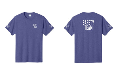 NYC Factory Custom Logo Safety Team T-Shirt for Events, Venues & Volunteers (Classic) - Chest + Back + Your Logo Sleeves - Heather Purple