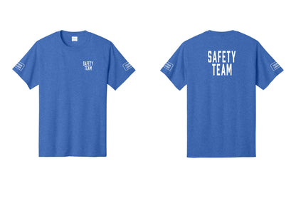 NYC Factory Custom Logo Safety Team T-Shirt for Events, Venues & Volunteers (Classic) - Chest + Back + Your Logo Sleeves - Heather Royal