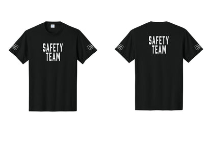 NYC Factory Custom Logo Safety Team T-Shirt for Events, Venues & Volunteers (Classic) - Front + Back + Your Logo Sleeves - Black