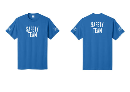NYC Factory Custom Logo Safety Team T-Shirt for Events, Venues & Volunteers (Classic) - Front + Back + Your Logo Sleeves - Royal