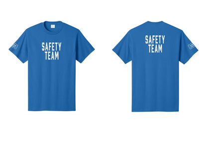 NYC Factory Custom Logo Safety Team T-Shirt for Events, Venues & Volunteers (Classic) - Front + Back + Your Logo Sleeve - Royal