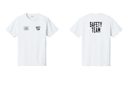 NYC Factory Custom Logo Safety Team T-Shirt for Events, Venues & Volunteers (Classic) - SAFETY TEAM + Your Logo + Back - White