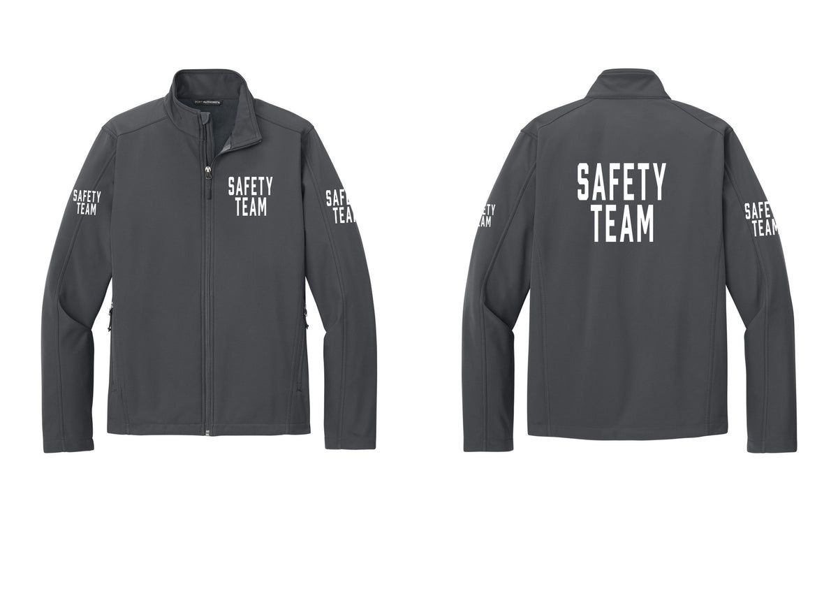 NYC Factory Safety Team Soft Shell Jacket (Classic) - Chest + Back + Safety Team Sleeves - Battleship Grey