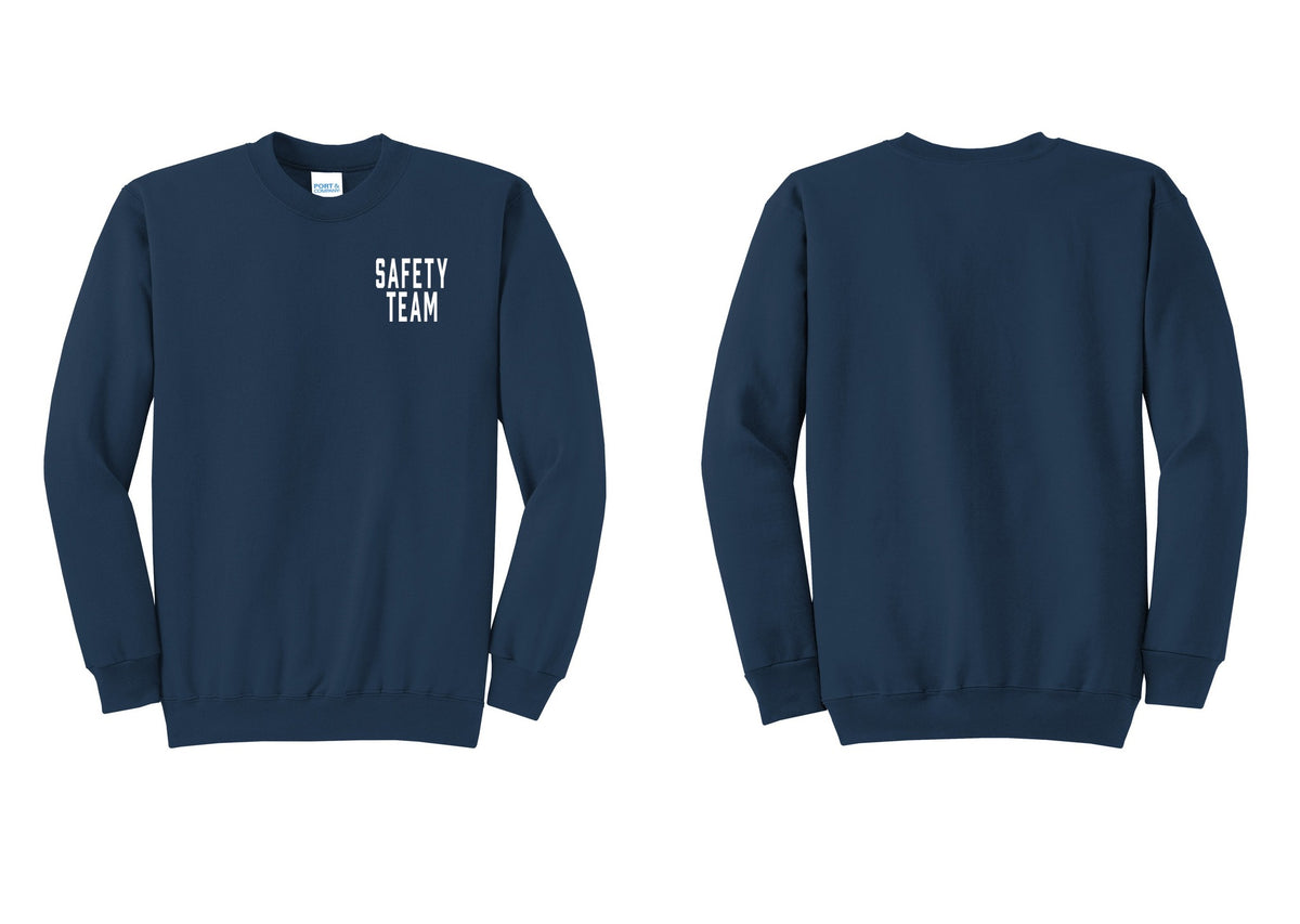 NYC Factory Safety Team Cotton Fleece Crewneck Sweatshirt (Classic) - Chest Only - Navy