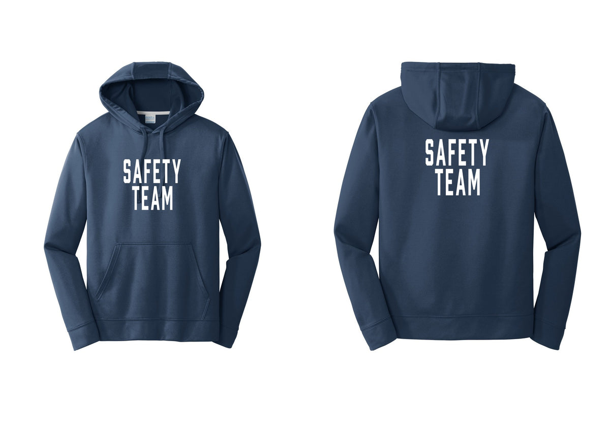 NYC Factory Safety Team Performance Hooded Fleece Pullover Sweatshirt (Classic) - Front + Back - Navy