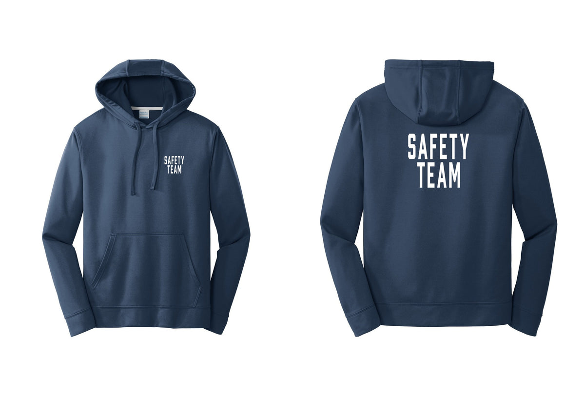 NYC Factory Safety Team Performance Hooded Fleece Pullover Sweatshirt (Classic) - Chest + Back - Navy