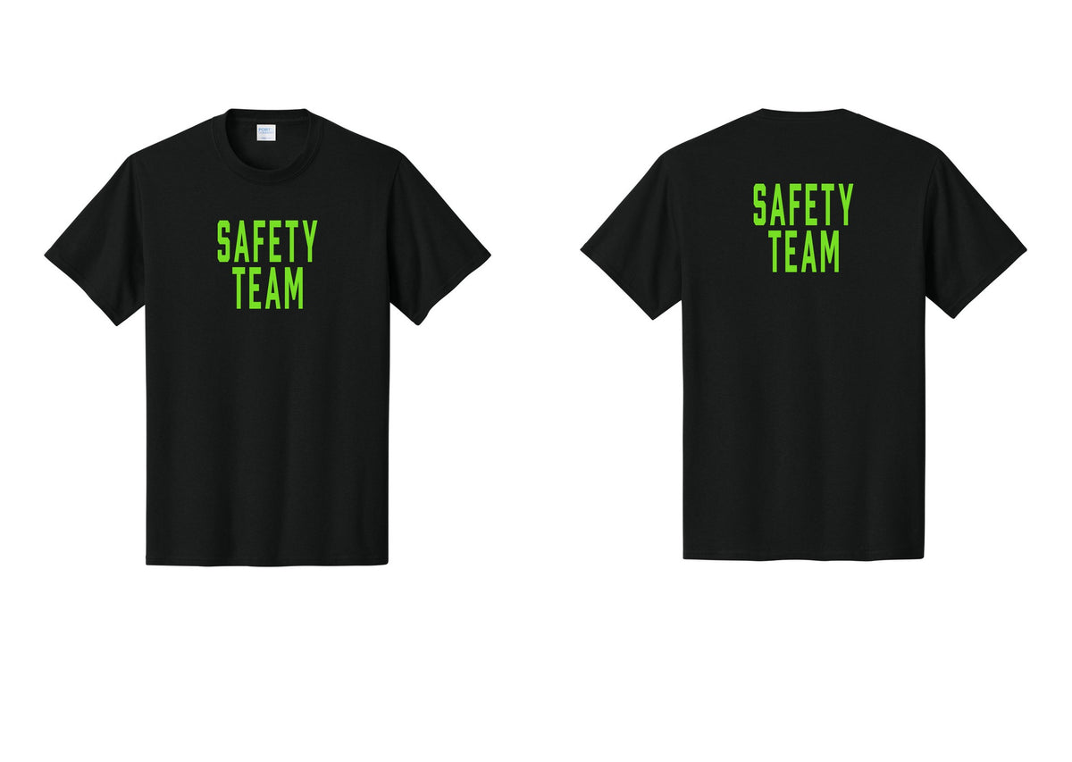 NYC Factory Safety Team T-Shirt for Events, Venues & Volunteers (Classic) - Front + Back - Black / Neon