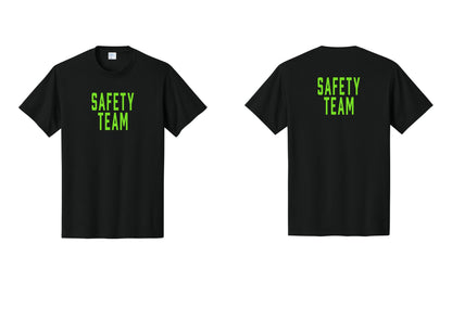 NYC Factory Safety Team T-Shirt for Events, Venues & Volunteers (Classic) - Front + Back - Black / Neon