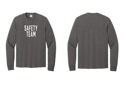 NYC Factory Safety Team Cotton Long Sleeve T-Shirt (Classic) - Front Only - Charcoal