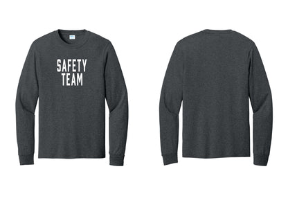 NYC Factory Safety Team Cotton Long Sleeve T-Shirt (Classic) - Front Only - Dark Heather Grey