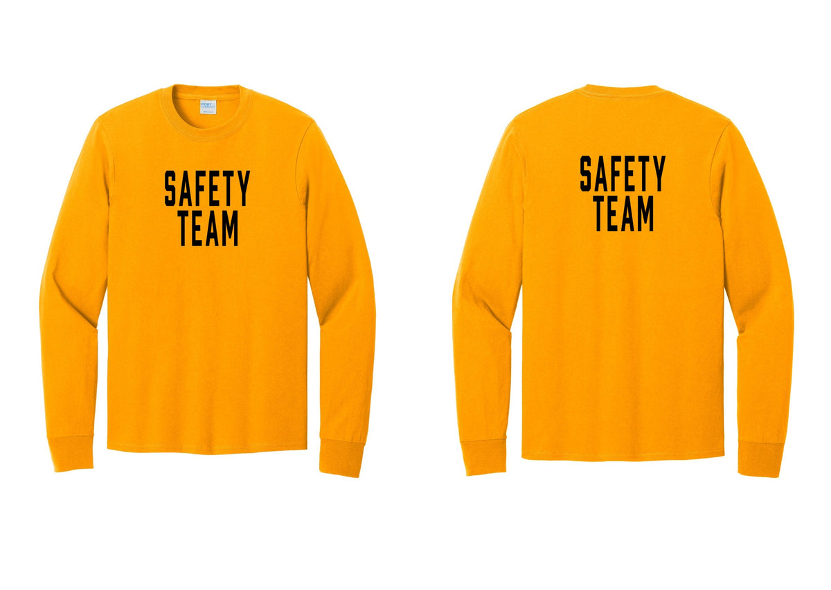 NYC Factory Safety Team Cotton Long Sleeve T-Shirt (Classic) - Front + Back - Gold