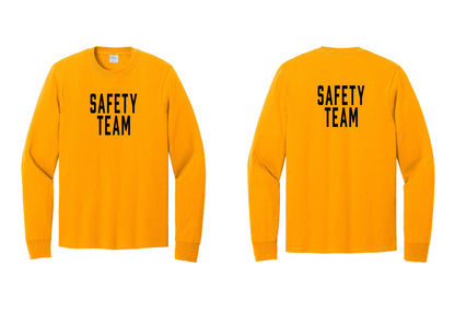 NYC Factory Safety Team Cotton Long Sleeve T-Shirt (Classic) - Front + Back - Gold