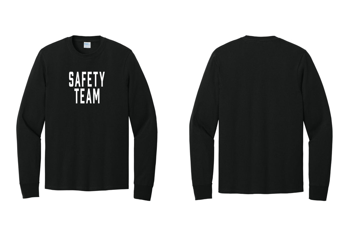 NYC Factory Safety Team Cotton Long Sleeve T-Shirt (Classic) - Front Only - Black
