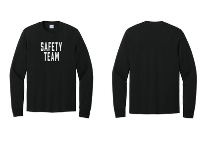 NYC Factory Safety Team Cotton Long Sleeve T-Shirt (Classic) - Front Only - Black