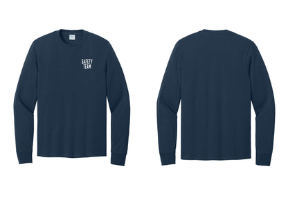 NYC Factory Safety Team Cotton Long Sleeve T-Shirt (Classic) - Chest Only - Navy