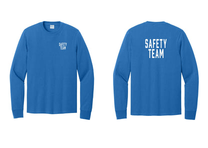 NYC Factory Safety Team Cotton Long Sleeve T-Shirt (Classic) - Chest + Back - Royal