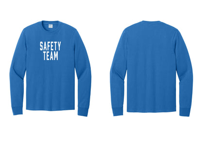 NYC Factory Safety Team Cotton Long Sleeve T-Shirt (Classic) - Front Only - Royal