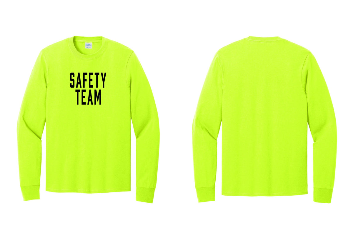 NYC Factory Safety Team Cotton Long Sleeve T-Shirt (Classic) - Front Only - Safety Green