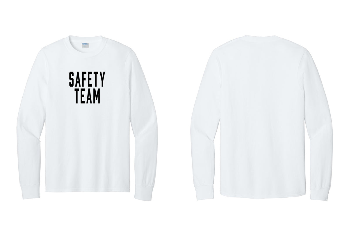 NYC Factory Safety Team Cotton Long Sleeve T-Shirt (Classic) - Front Only - White