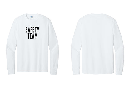 NYC Factory Safety Team Cotton Long Sleeve T-Shirt (Classic) - Front Only - White