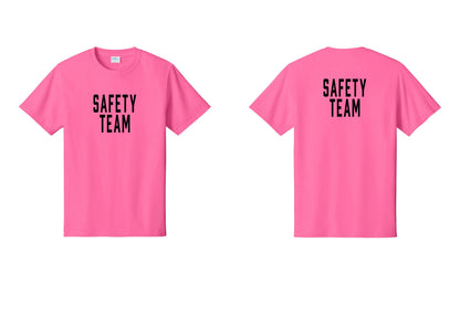 NYC Factory Safety Team T-Shirt for Events, Venues & Volunteers (Classic) - Front + Back - Neon Pink