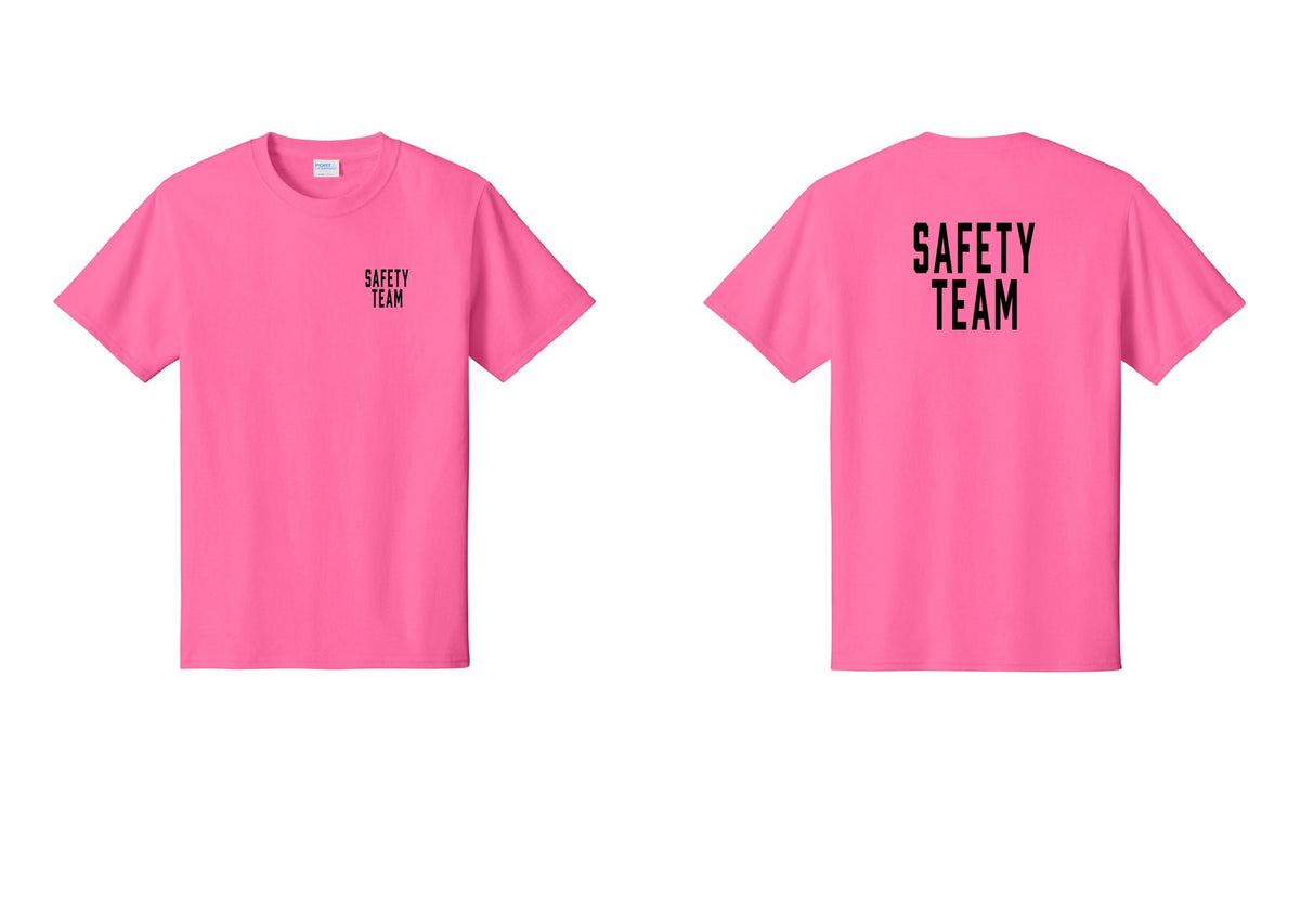 NYC Factory Safety Team T-Shirt for Events, Venues & Volunteers (Classic) - Chest + Back - Neon Pink
