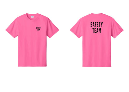 NYC Factory Safety Team T-Shirt for Events, Venues & Volunteers (Classic) - Chest + Back - Neon Pink