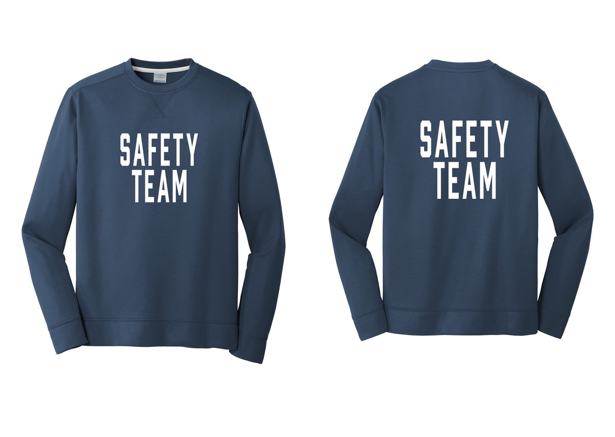 NYC Factory Safety Team Performance Fleece Crewneck Sweatshirt (Classic) - Front + Back - Navy