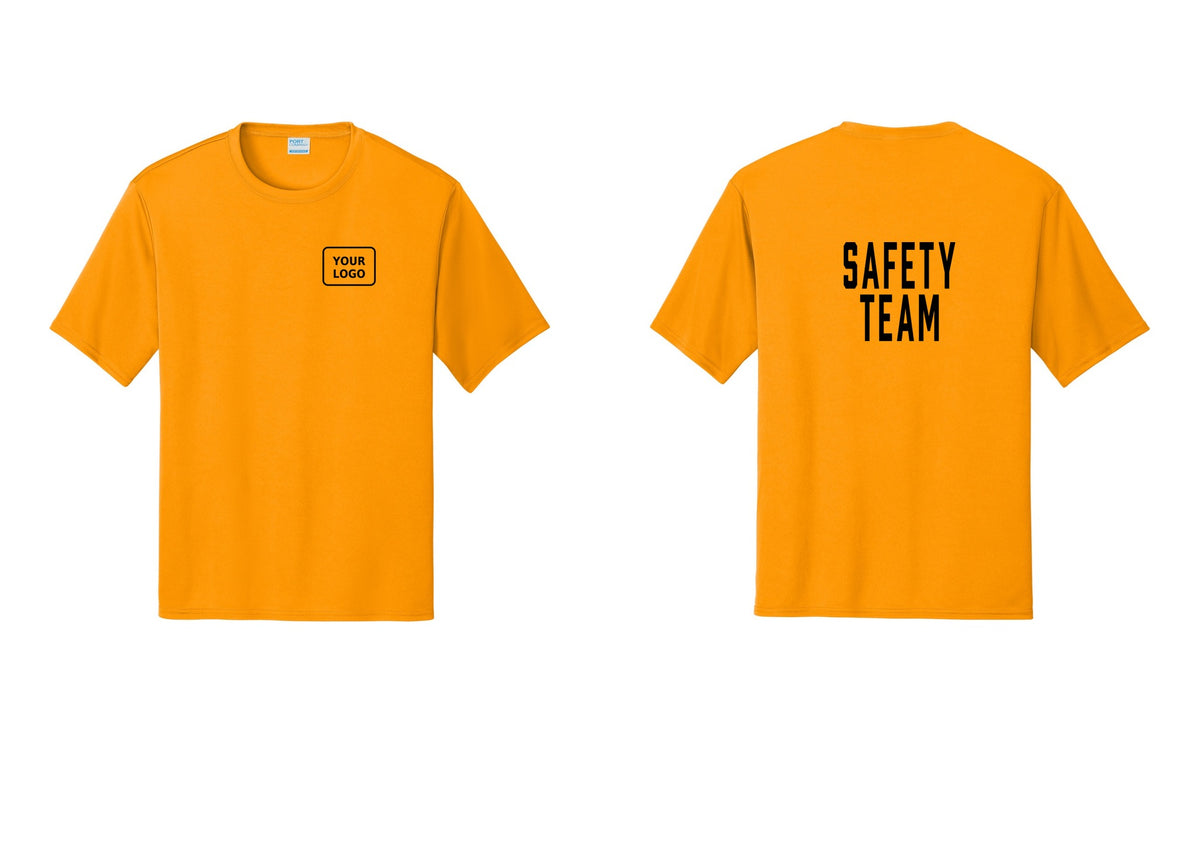 NYC Factory Custom Logo Safety Team Performance T-Shirt (Classic) - Your Logo + Back - Gold