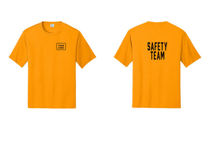 NYC Factory Custom Logo Safety Team Performance T-Shirt (Classic) - Your Logo + Back - Gold
