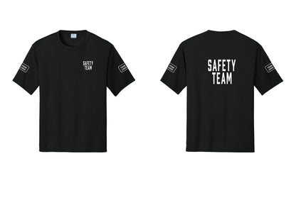 NYC Factory Custom Logo Safety Team Performance T-Shirt (Classic) - Chest + Back + Your Logo Sleeves - Black