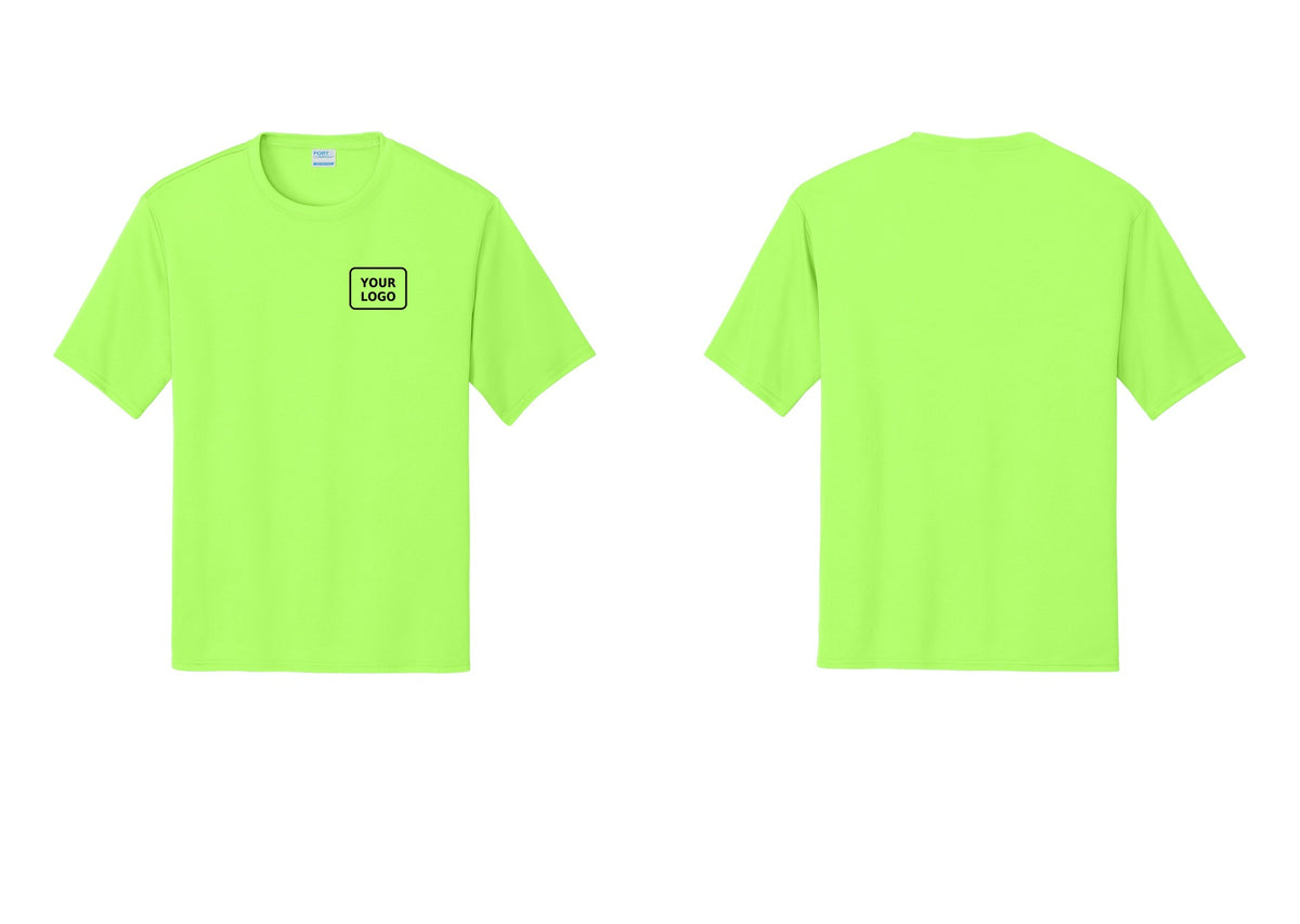 NYC Factory Custom Logo Safety Team Performance T-Shirt (Classic) - Your Logo Only - Neon Green