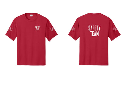 NYC Factory Custom Logo Safety Team Performance T-Shirt (Classic) - Chest + Back + Your Logo Sleeves - Red