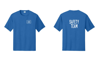 NYC Factory Custom Logo Safety Team Performance T-Shirt (Classic) - Your Logo + Back - Royal