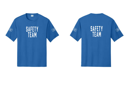 NYC Factory Custom Logo Safety Team Performance T-Shirt (Classic) - Front + Back + Your Logo Sleeves - Royal