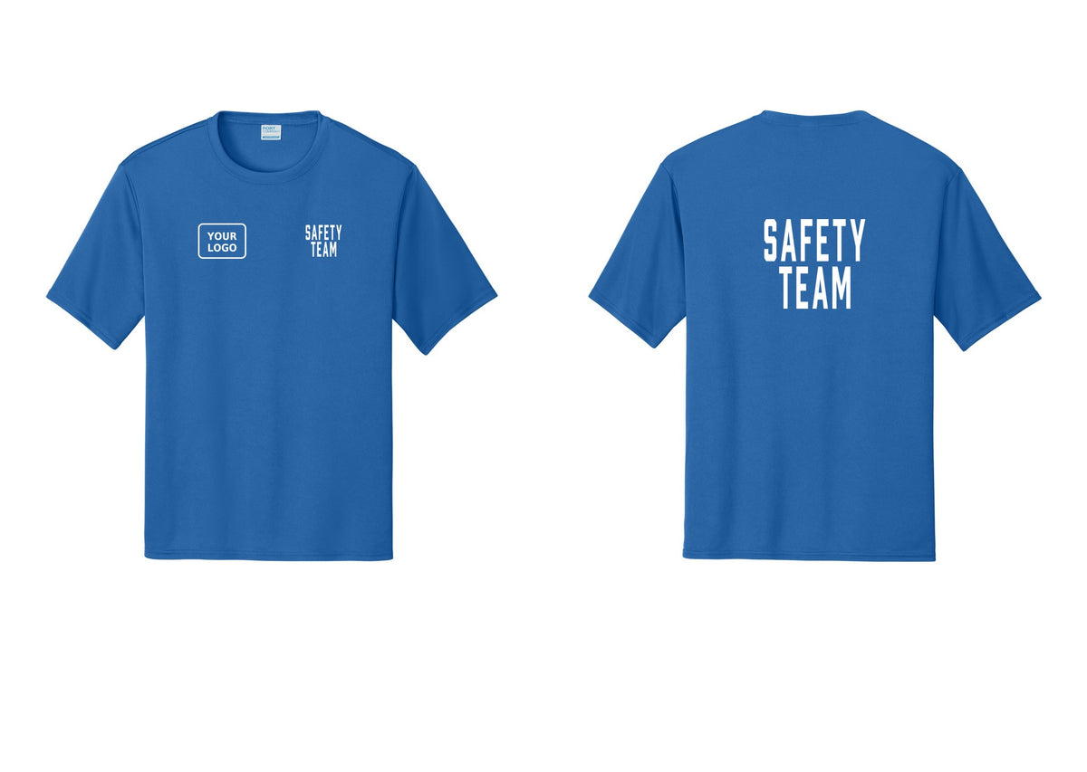 NYC Factory Custom Logo Safety Team Performance T-Shirt (Classic) - SAFETY TEAM + Your Logo + Back - Royal