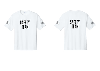 NYC Factory Custom Logo Safety Team Performance T-Shirt (Classic) - Front + Back + Your Logo Sleeves - White