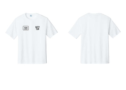 NYC Factory Custom Logo Safety Team Performance T-Shirt (Classic) - SAFETY TEAM + Your Logo - White