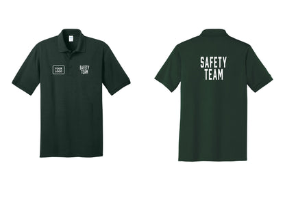 NYC Factory Custom Logo Safety Team Polo Shirt (Classic) - SAFETY TEAM + Your Logo + Back - Dark Green