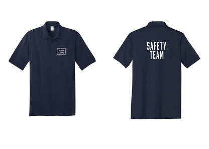 NYC Factory Custom Logo Safety Team Polo Shirt (Classic) - Your Logo + Back - Navy