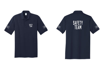 NYC Factory Custom Logo Safety Team Polo Shirt (Classic) - Chest + Back + Your Logo Sleeves - Navy