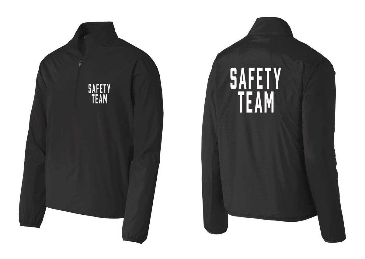 NYC Factory Safety Team Windbreaker 1/2-Zip Pullover (Classic) - Chest + Back - Black