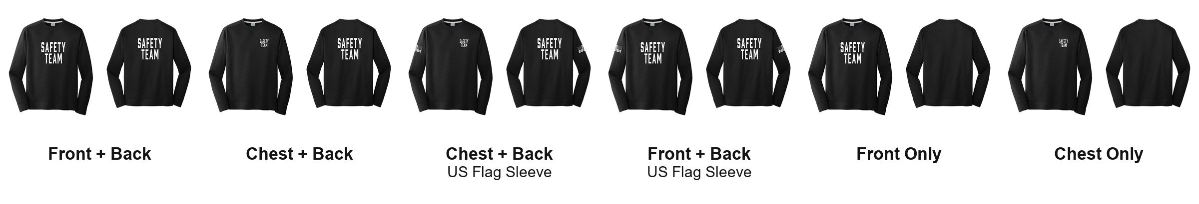 SAFETY TEAM t-shirt print layouts