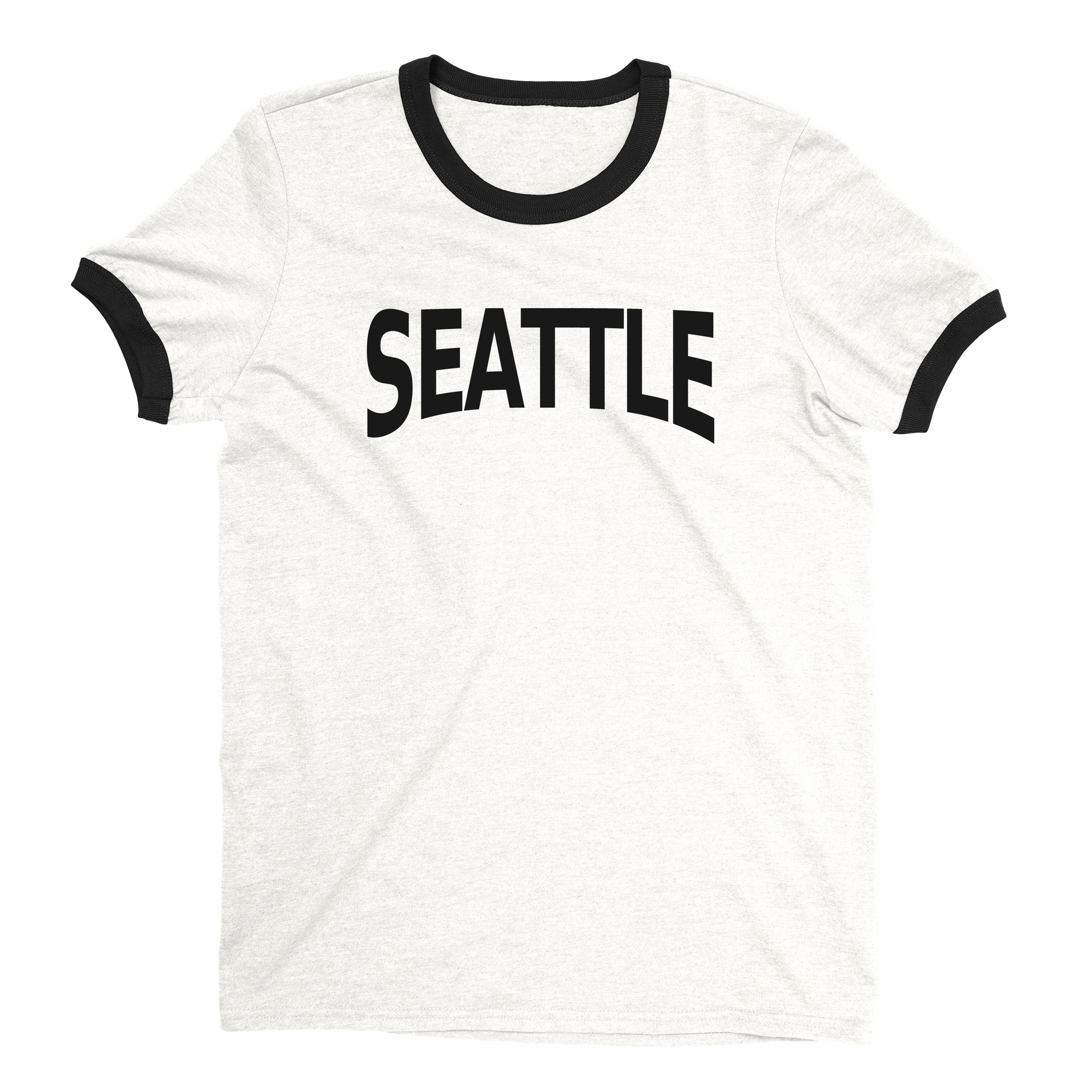Seattle Ringer Tee — White