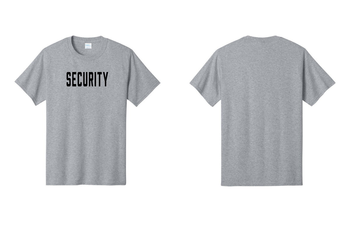 NYC Factory Security T-Shirt, Condensed Lettering - Front Only - Athletic Heather