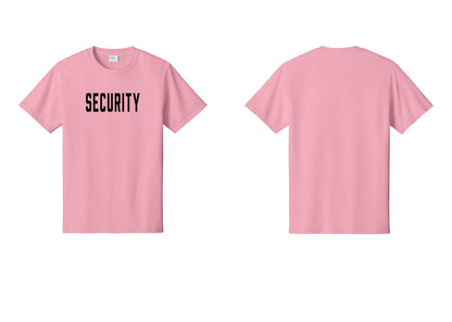 NYC Factory Security T-Shirt, Condensed Lettering - Front Only - Candy Pink