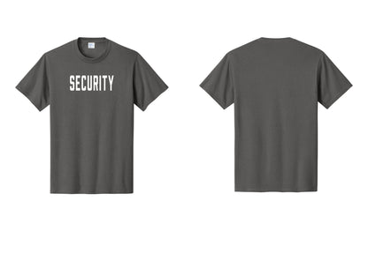 NYC Factory Security T-Shirt, Condensed Lettering - Front Only - Charcoal
