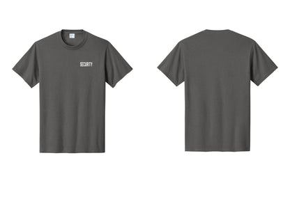 NYC Factory Unisex Security Black T-Shirt - Chest Only - Charcoal